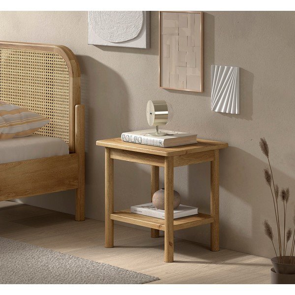 Noptieră în culoare naturală din lemn de stejar Olive – Vipack-image-1