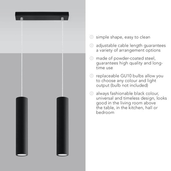 Lustră neagră din metal Castro – Sollux-image-4