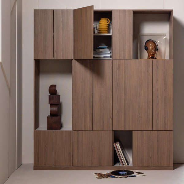Dulap modular în culoare naturală închisă 80x215 cm Build – WOOOD-image-1
