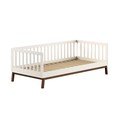 Pat pentru copii  bej din lemn de pin cu somieră 90x200 cm Sezane – Vipack