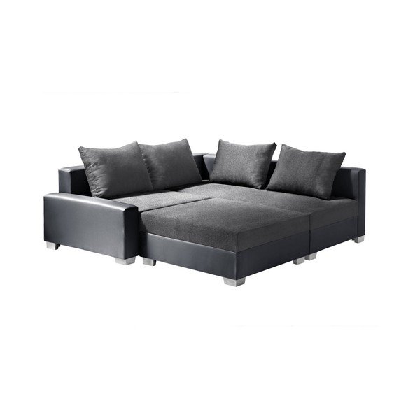 Colțar cu pat pe partea dreaptă Interieur De Famille Paris Aventure, gri antracit-image-1