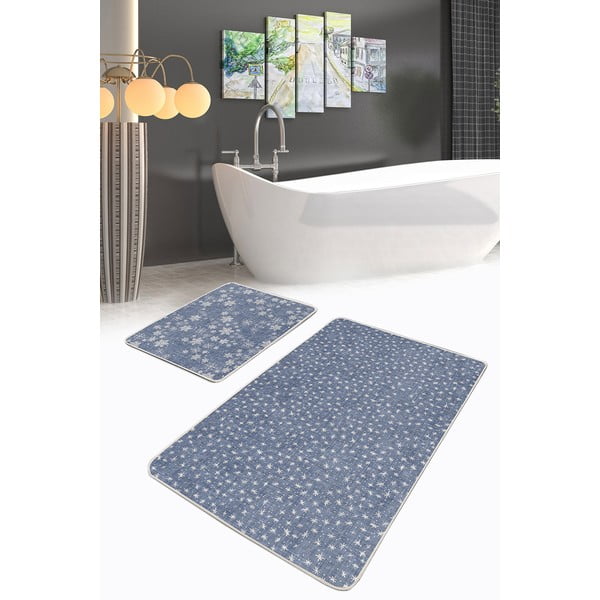 Covorașe de baie albastre în set de 2 buc. 100x60 cm - Minimalist Home World-image-2