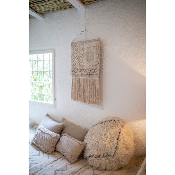 Taburet alb cu tapițerie din lână Berber Soul – Lorena Canals-image-4