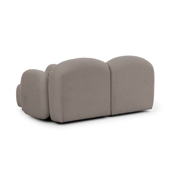 Colțar gri cu tapițerie din țesătură bouclé (cu colț pe partea dreaptă/cu șezlong) Orbit – Ropez-image-3