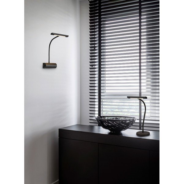 Aplică de perete negru-mat LED cu structură flexibilă/cu intensitate reglabilă Curtis – Trio-image-2