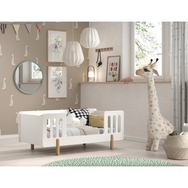 Pătuț alb din lemn masiv de pin 70x140 cm SMILE – Vipack-image-1