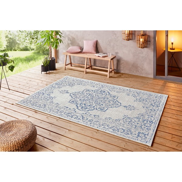 Covor de exterior NORTHRUGS Tilos, 120 x 170 cm, albastru - crem-image-1