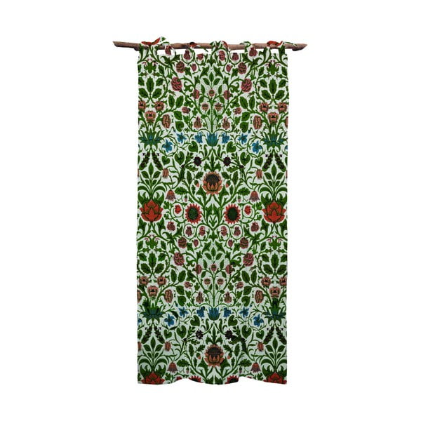 Draperie cu amestec de in Tierra Bella Williams Garden, 140 x 270 cm, verde