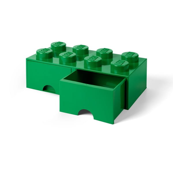 Cutie depozitare cu 2 compartimente LEGO®, verde-image-1