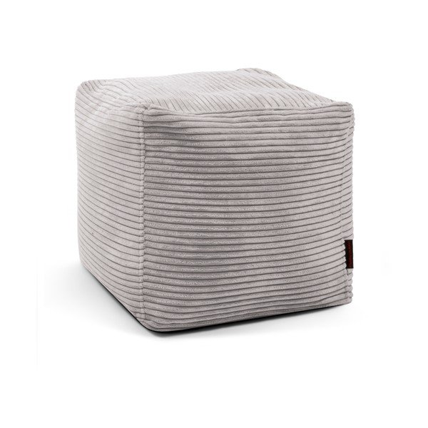 Fotoliu bean bag gri deschis cu tapițerie din catifea reiată Up! MooG – SLOWDOWN