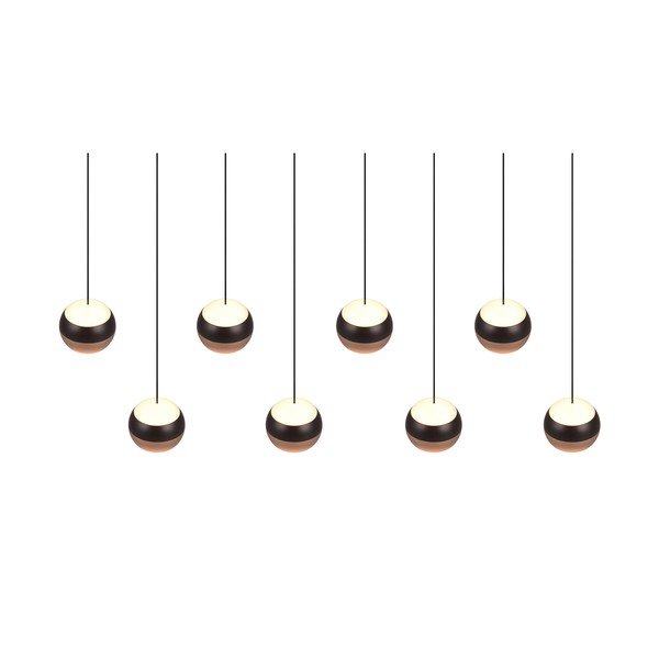 Lustră negru-arămiu  LED cu abajur din metal Orbit – Trio Select-image-1