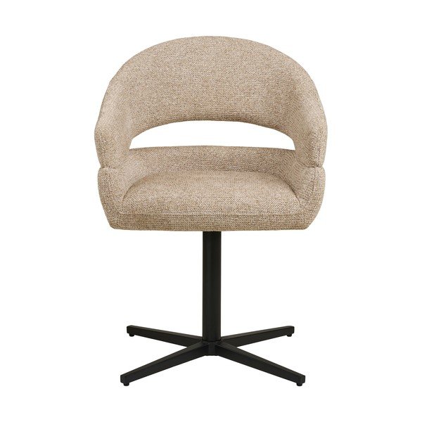 Scaun de sufragerie bej cu cotiere tapițat Dover – House Nordic-image-2