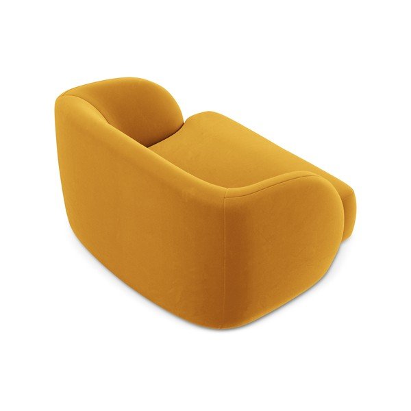 Fotoliu galben muștar cu tapițerie din catifea Miley – Micadoni Home-image-4