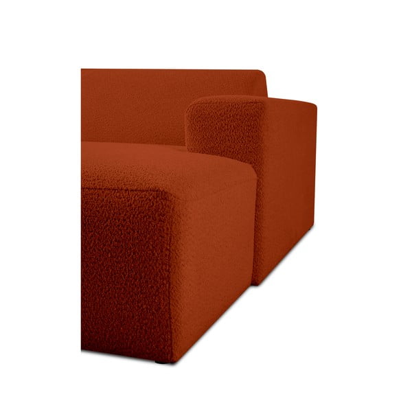 Modul pentru canapea cărămiziu cu tapițerie din stofă bouclé (cu colț pe partea dreaptă) Roxy – Scandic-image-4