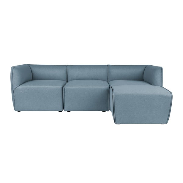 Canapea modulară cu 3 locuri și șezlong Norrsken Ollo, albastru