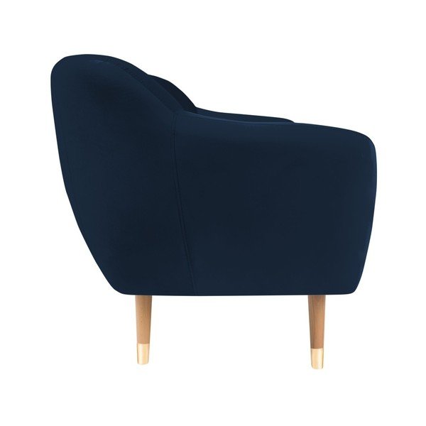 Canapea cu tapițerie din catifea Mazzini Sofas Benito, albastru închis, 158 cm-image-3