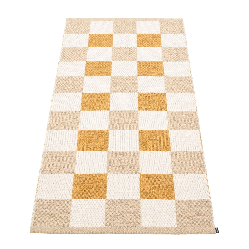 Covor tip traversă pentru interior și exterior galben ocru/bej 70x160 cm Pix Vanilla Ochre – Pappelina