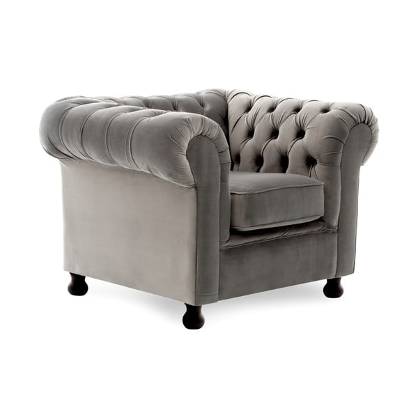 Fotoliu Vivonita Chesterfield, gri -image-2