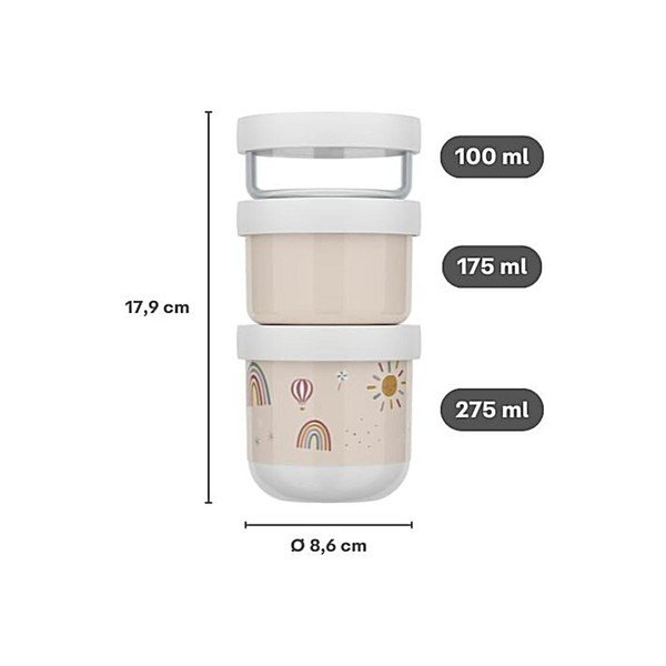 Cutii de gustări pentru copii verde-deschis 3 buc. din plastic Little Farm – Mepal-image-4