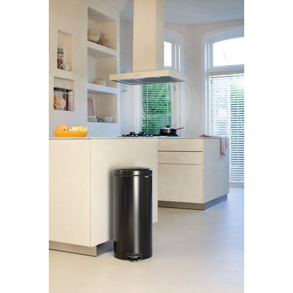 Coș de gunoi negru mat cu pedală din oțel 30 l NewIcon – Brabantia-image-4