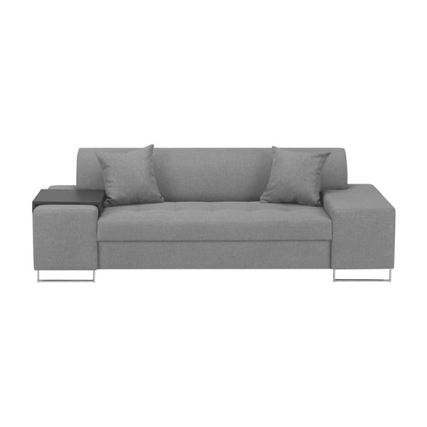 Canapea cu picioarele de culoare argintiu Cosmopolitan Orlando, gri deschis, 220 cm