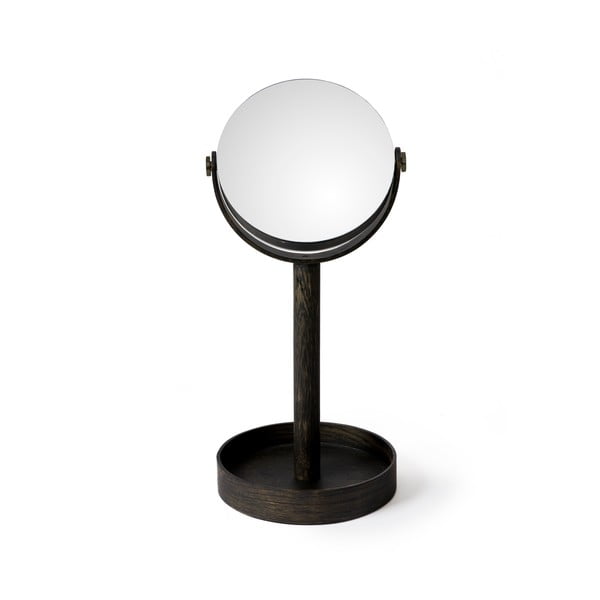 Oglindă de masă cu suport din stejar și tăviță Wireworks Magnify Dark-image-2