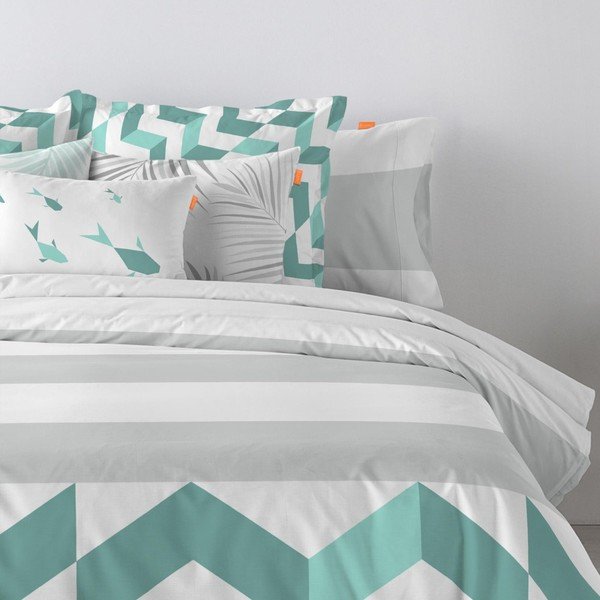 Set 2 huse de pernă Blanc Zigzag, 50 x 50 cm-image-1