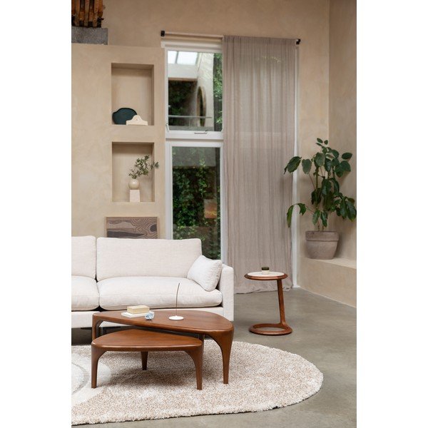 Măsuță auxiliară rotundă cu blat din piatră 41x45 cm Doppio – Zuiver-image-4