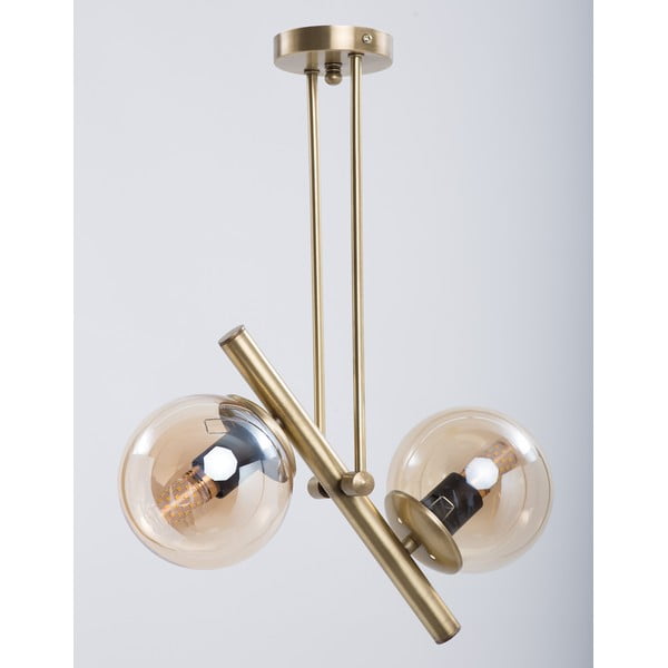 Plafonieră aurie cu abajur din sticlă ø 15 cm Libra – Squid Lighting-image-2