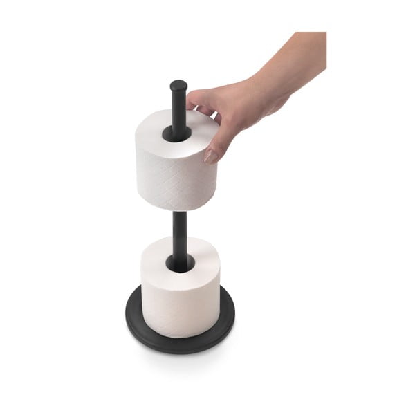 Suport pentru hârtie igienică negru mat din oțel Lava – Metaltex-image-2