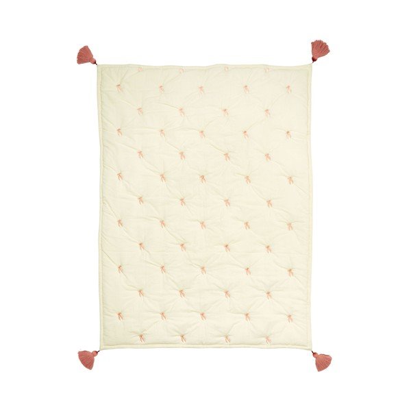 Pătură pentru copii, galben-deschis/roz din bumbac organic matlasată 90x120 cm Bows – Cam Cam Copenhagen-image-3