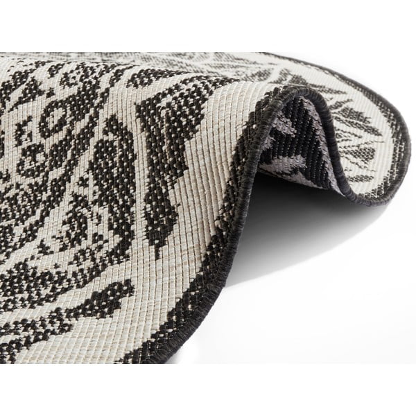 Covor adecvat pentru exterior NORTHRUGS Siruma, ø 200 cm, negru-crem-image-2