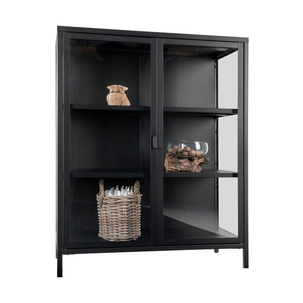 Vitrină neagră din metal 80x101,5 cm Brisbane – House Nordic-image-3