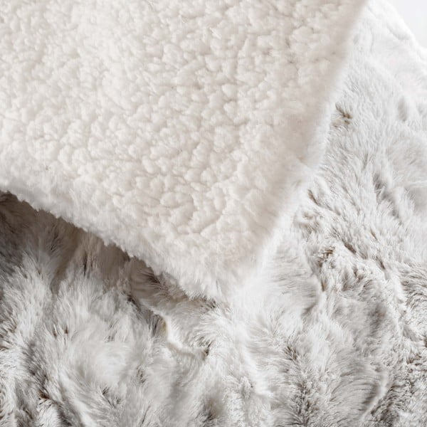 Pătură grej din blană artificială 220x240 cm Alaska – douceur d'intérieur-image-4