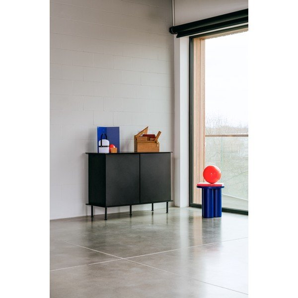 Comodă neagră cu orificiu pentru cabluri 120x88x50 cm Suumo – noo.ma-image-1