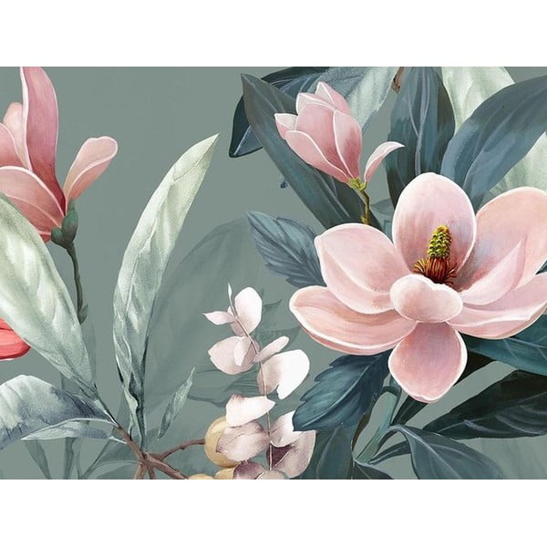 Lenjerie de pat din bumbac organic pentru pat de o persoană Descanso Rose, 140 x 220 cm, verde-image-3