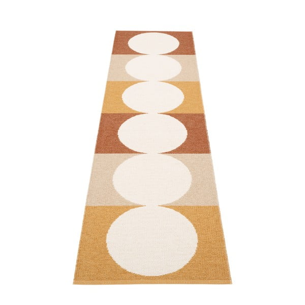 Covor tip traversă pentru interior și exterior galben ocru/crem 70x280 cm Otto Harvest – Pappelina-image-2