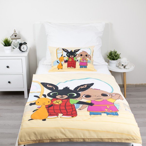 Lenjerie de pat pentru copii din bumbac pentru pătuț 100x135 cm Králíček Bing Playroom – Jerry Fabrics-image-1