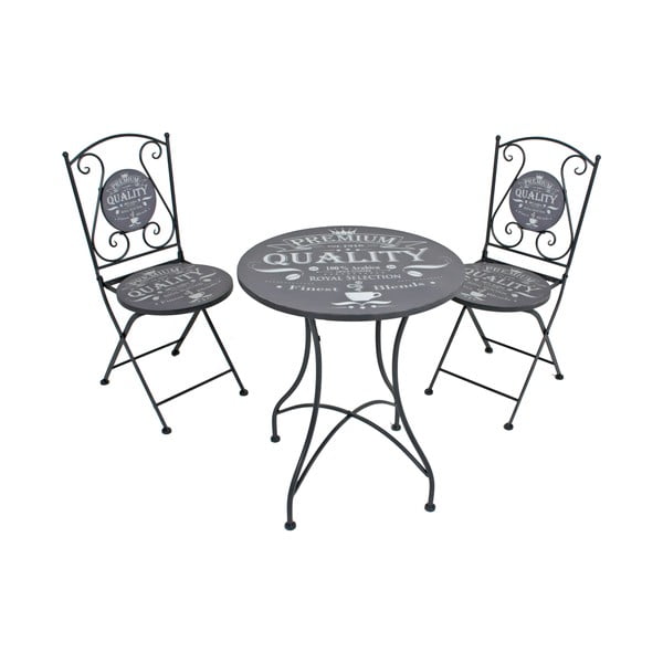 Set masă și 2 scaune de grădină ADDU Royal, gri