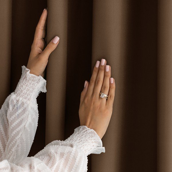 Draperie maro dimout (semi-opacă) 140x250 cm Carli Tie – Restilo-image-2