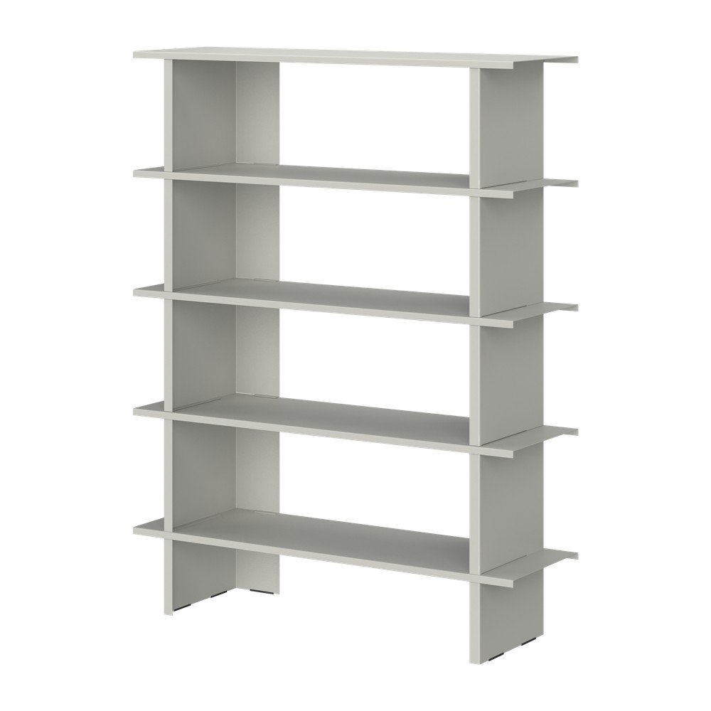 Bibliotecă gri deschis din metal 120x156x37 cm Hes – noo.ma