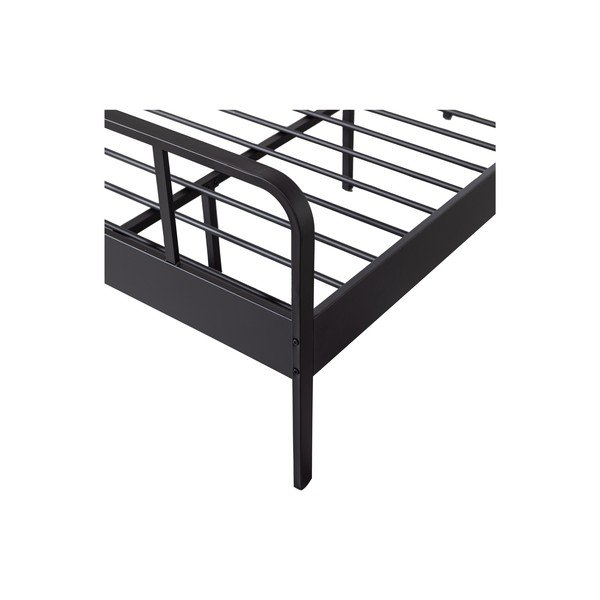 Pat negru din metal cu somieră 120x200 cm Mees – WOOOD-image-4