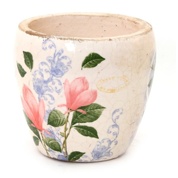 Ghiveci din ceramică Soho And Deco Flor Rosa, ⌀ 18 cm