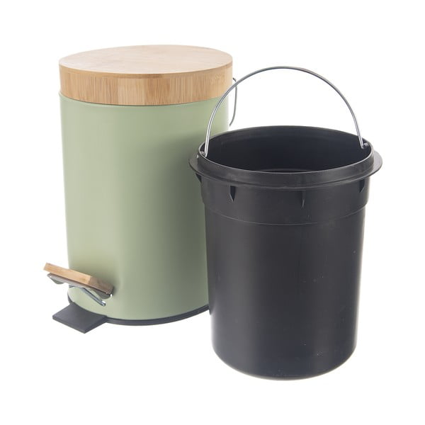 Coș de gunoi verde deschis cu pedală din metal 5 l Greenish – Orion-image-3