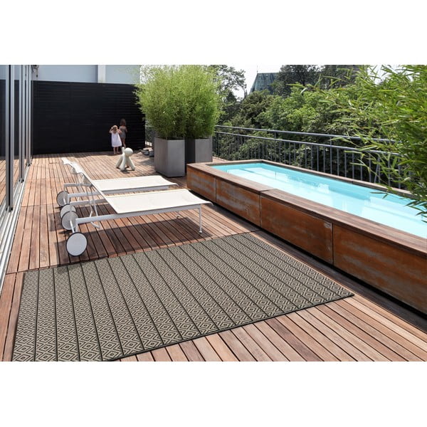 Covor de exterior Universal Tokio Stripe, 80 x 150 cm, gri închis-image-1