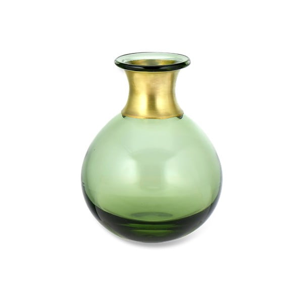 Vază din sticlă Nkuku Miza, înălțime 11 cm, verde