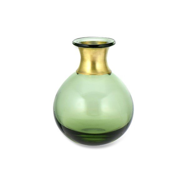 Vază din sticlă Nkuku Miza, înălțime 11 cm, verde