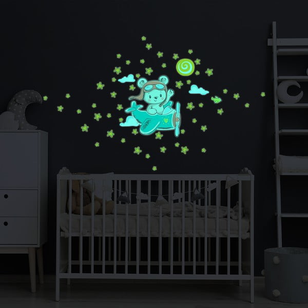 Autocolant de perete pentru copii 30x25 cm Pilot Bear – Ambiance-image-4