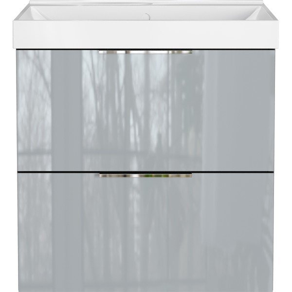 Dulap sub chiuvetă gri suspendat cu aspect lucios 61x65 cm Celano – Germania-image-3