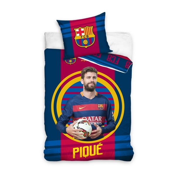 Lenjerie de pat din bumbac pentru copii CARBOTEX FC Barcelona Pique, 160 x 200 cm
